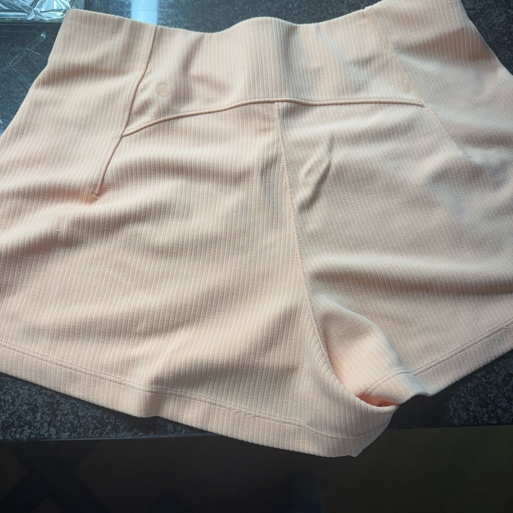 Lululemon Athletica High Waist Peach Shorts. Worn once